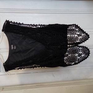 Black Lace Vest